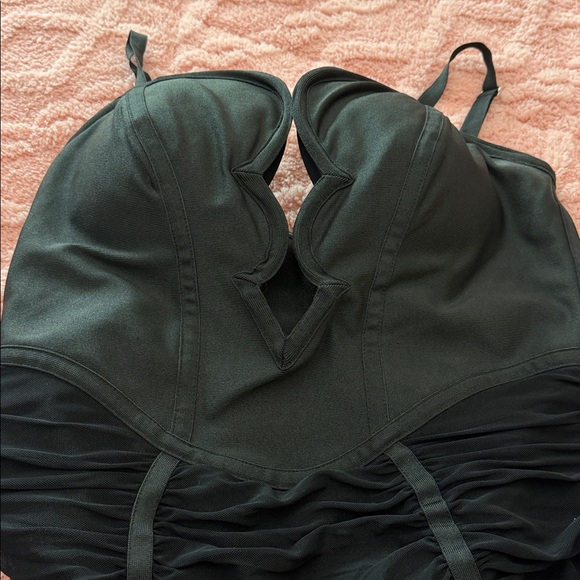 Fashion Nova Midi Black Gathered Dress - Picture 6 of 10